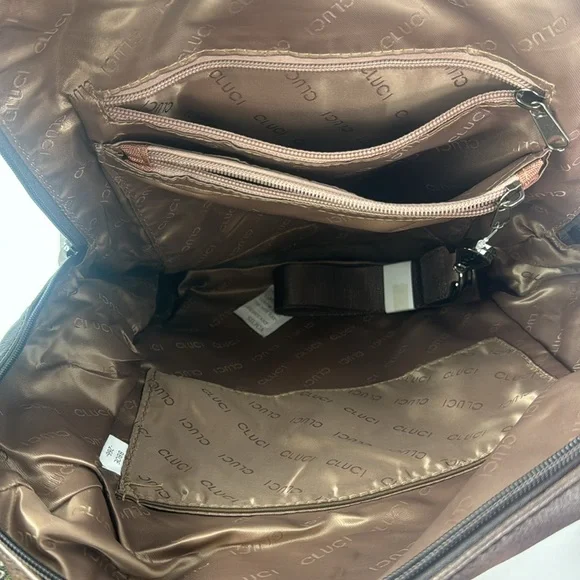 Cluci Travel Fashion Leather Designer Women's Large Backpack - Picture 12 of 16